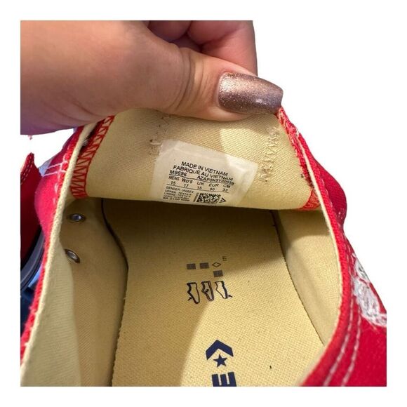 Dennis Rodman 91’ “All Out" Converse shoes red men’s size 15 women’s size 17 - Picture 7 of 11